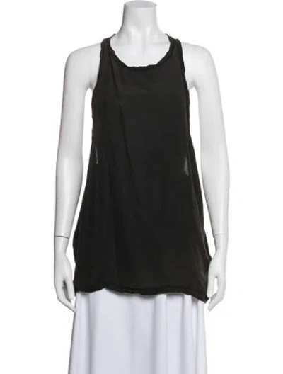 Pre-owned Faith Connexion Silk Crew Neck Top In Brown