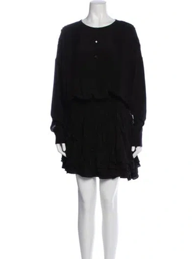 Pre-owned Faith Connexion Silk Knee-length Dress In Blue