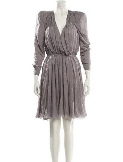 Pre-owned Faith Connexion Silk Knee-length Dress In Gray