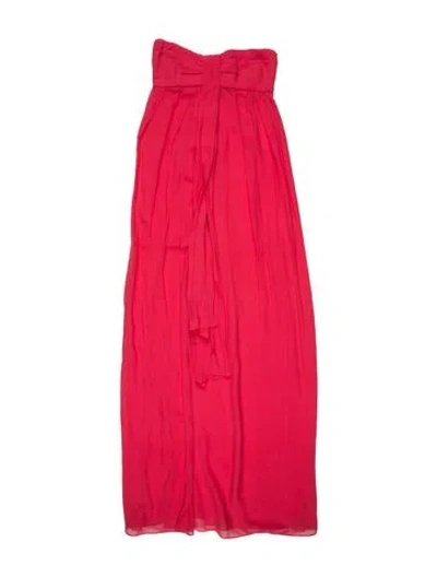 Pre-owned Faith Connexion Silk Long Dress In Pink