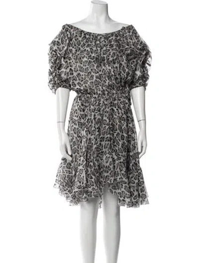 Pre-owned Faith Connexion Silk Mini Dress In Gray