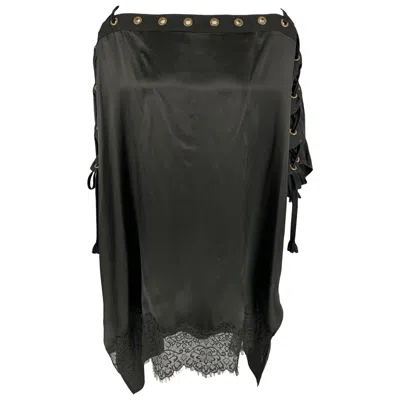 Pre-owned Faith Connexion Size S Black Silk Raw Edge Dress Top