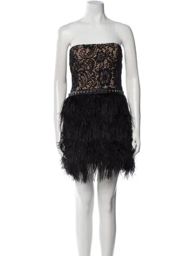 Pre-owned Faith Connexion Strapless Mini Dress In Black