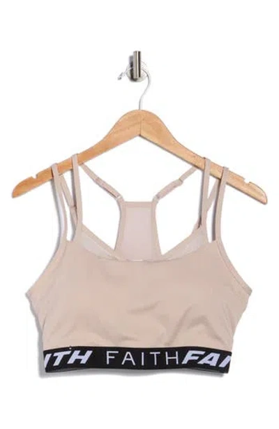 Faith Connexion Strappy Sports Bra In Brown