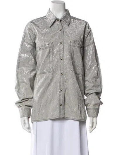 Pre-owned Faith Connexion Striped Jacket In Silver
