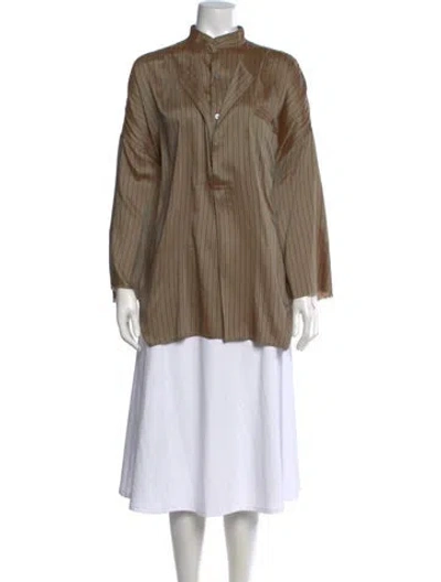 Pre-owned Faith Connexion Striped Long Sleeve Button-up Top In Multi