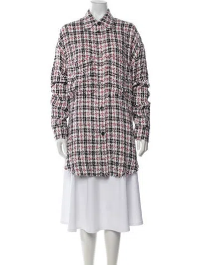 Pre-owned Faith Connexion Tweed Pattern Jacket In White