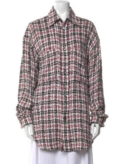Pre-owned Faith Connexion Tweed Pattern Sweater In White