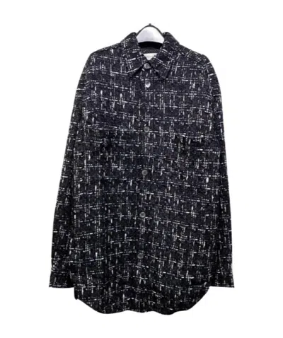 Faith Connexion Tweed Plaid Shirt In Black