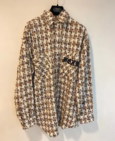 Faith Connexion Tweed Plaid Shirt In Nude