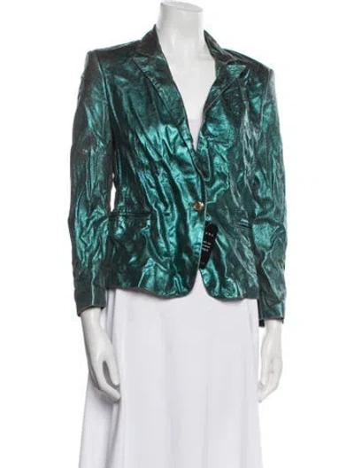 Pre-owned Faith Connexion Vintage Lambskin Evening Jacket W/ Tags In Green