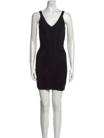 Pre-owned Faith Connexion V-neck Mini Dress In Black
