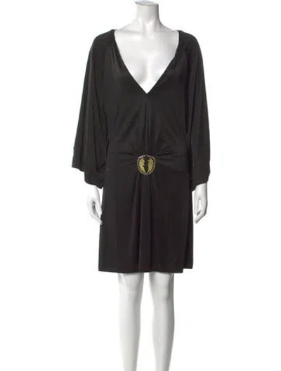 Pre-owned Faith Connexion V-neck Mini Dress In Black