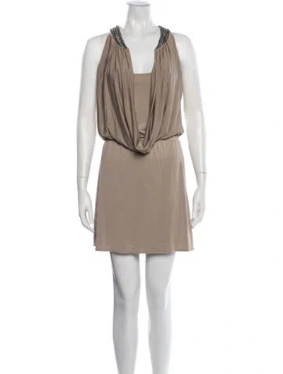 Pre-owned Faith Connexion V-neck Mini Dress In Neutrals