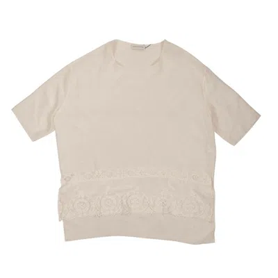 Faith Connexion White Silk Embroidered Blouse In Neutral