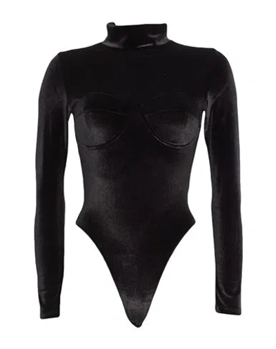 Faith Connexion Woman Bodysuit Black Size 2 Polyester, Elastane