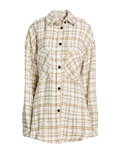 Faith Connexion Woman Shirt Beige Size M Polyester, Cotton, Acetate, Polyamide In Neutral