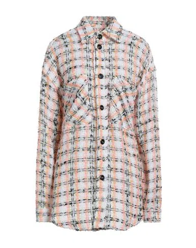 Faith Connexion Woman Shirt Mandarin Size L Acrylic, Cotton, Polyester, Polyamide, Linen