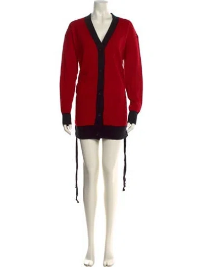 Pre-owned Faith Connexion Wool Mini Dress In Red