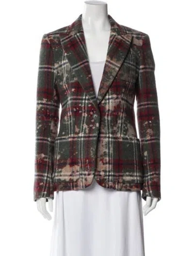 Pre-owned Faith Connexion Wool Plaid Print Blazer In Multi