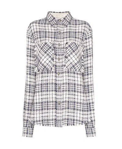 Faith Connexion Worn-out Plaid Shirt In White