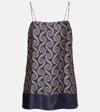 Faithfull Aina Printed Satin Camisole In Blue