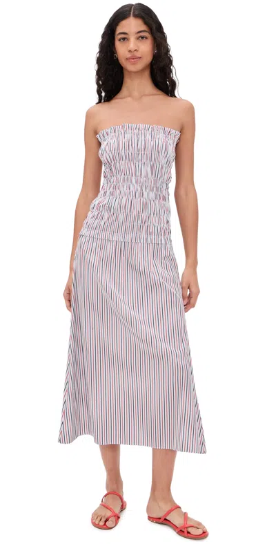 Faithfull Amalita Midi Dress Venezia Stripe In Gray