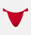 Faithfull Andez Ruched Bikini Bottoms In Red