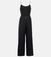 Faithfull Antibes Open-back Pleated Linen Jumpsuit In Black
