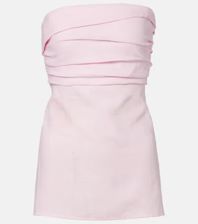 Faithfull Boe Linen Bustier Top In Pink