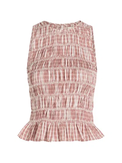 Faithfull Cales Shirred Top In Pink