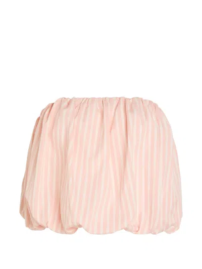 Faithfull Carmen Striped Bubble Top In Pink
