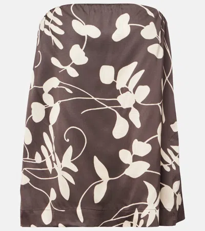Faithfull Chambien Floral Off-shoulder Top In Brown