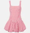 Faithfull Charlene Gingham Cotton Poplin Minidress In Red
