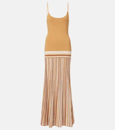 Faithfull Citara Knitted Cotton-blend Maxi Dress In Yellow