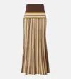 Faithfull Citara Plissé Cotton-blend Maxi Skirt In Brown