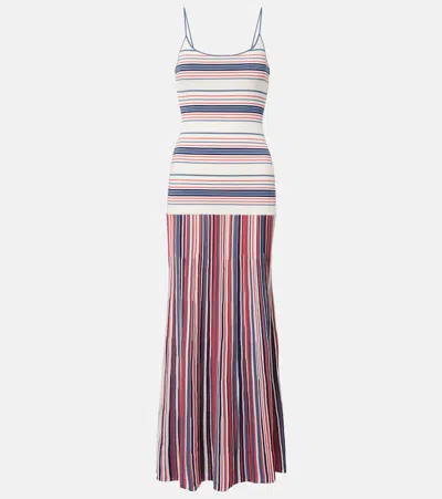 Faithfull Citara Striped Cotton-blend Maxi Dress In Neutral