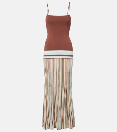 Faithfull Citara Striped Cotton-blend Maxi Dress In Multi