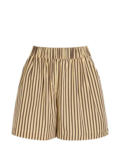 Faithfull Clemente Striped Shorts In Yellow