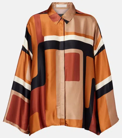Faithfull Cora Printed Satin Shirt In Multi
