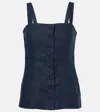Faithfull Corbiere Linen Top In Blue