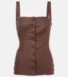 Faithfull Corbiere Linen Vest In Beige