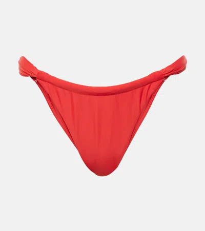 Faithfull Costa Bikini Bottoms In Red Solid