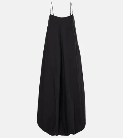Faithfull Cotton Maxi Dress In Schwarz