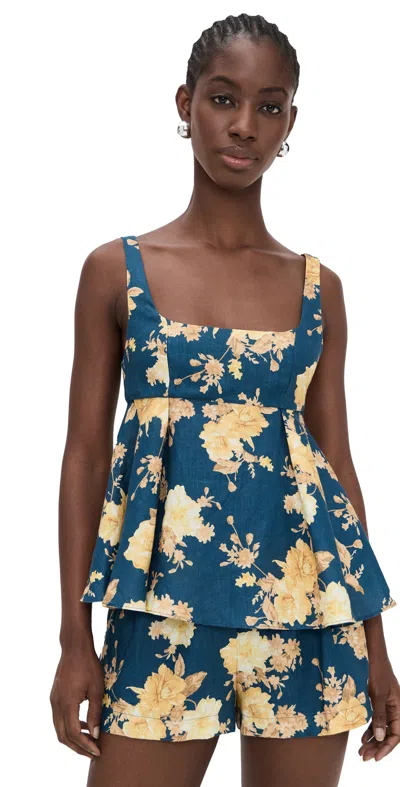 Faithfull Ellie Top Nora Floral Navy In Blue