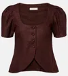 Faithfull Emma Linen Top In Brown