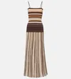Faithfull Esenia Striped Cotton-blend Midi Dress