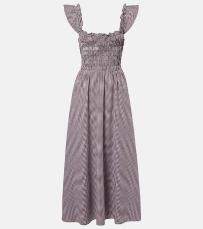 Faithfull Eudora Gingham Cotton-blend Maxi Dress In Multi