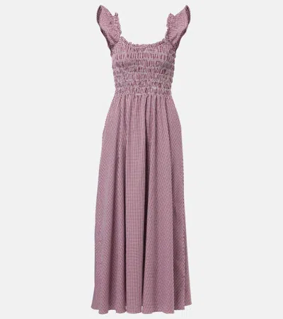 Faithfull Eudora Shirred Cotton-blend Maxi Dress