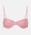 Faithfull Farrah Gingham Bikini Top In Red